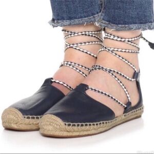 TORY BURCH Positano Navy Lace Up Espadrilles *New without tags*